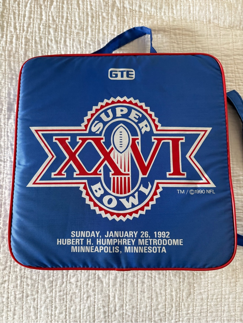 Blue Super Bowl XXVI Stadium Seat Cushion